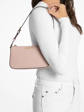 Michael Kors jet set shoulder bag pouchette camel/luggage Saffiano leather
